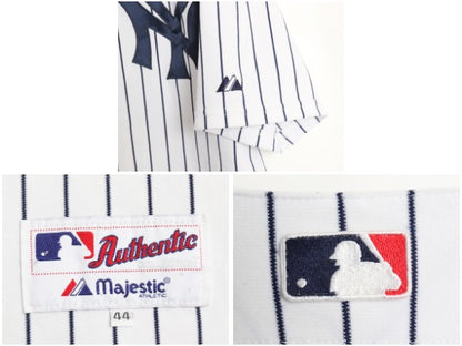 USA製 ヤンキース ベースボール シャツ メンズ XXL 程 MLB オフィシャル マジェスティック ユニフォーム 大リーグ 半袖シャツ 大きいサイズ