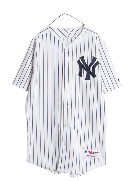 USA製 ヤンキース ベースボール シャツ メンズ XXL 程 MLB オフィシャル マジェスティック ユニフォーム 大リーグ 半袖シャツ 大きいサイズ
