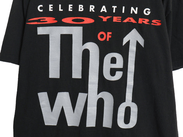 90s USA製 ★ The Who 30周年 イラスト プリント Tシャツ メンズ L / オールド オフィシャル 当時物 ミュージカル バンド ロック モッズ 黒