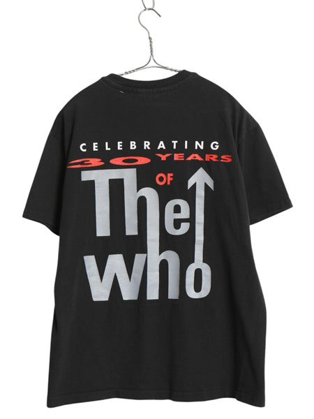90s USA製 ★ The Who 30周年 イラスト プリント Tシャツ メンズ L / オールド オフィシャル 当時物 ミュージカル バンド ロック モッズ 黒