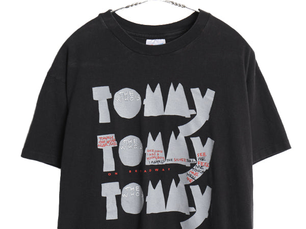 90s USA製 ★ The Who 30周年 イラスト プリント Tシャツ メンズ L / オールド オフィシャル 当時物 ミュージカル バンド ロック モッズ 黒