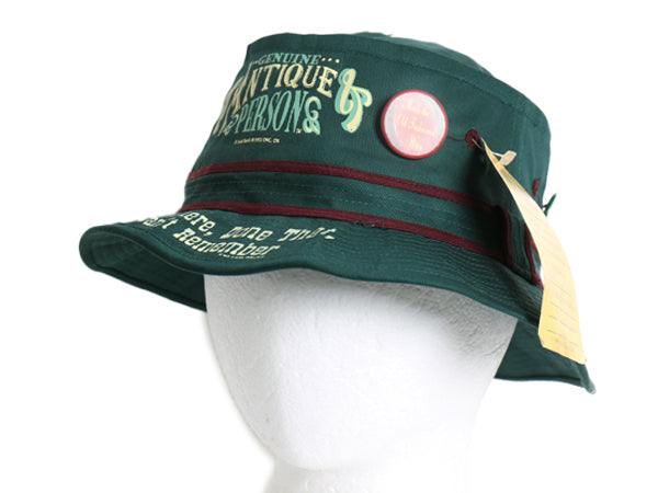 90s デッドストック 企業 ジョーク メッセージ プリント バケット ハット メンズ レディース L 実寸 59cm / 帽子 オールド 缶バッチ 付き