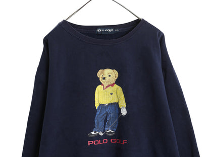 90s ポロベア ポロゴルフ ラルフローレン プリント スウェット メンズ XXL / オールド ポロ トレーナー 裏起毛 キャラクター 大きいサイズ