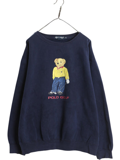 90s ポロベア ポロゴルフ ラルフローレン プリント スウェット メンズ XXL / オールド ポロ トレーナー 裏起毛 キャラクター 大きいサイズ