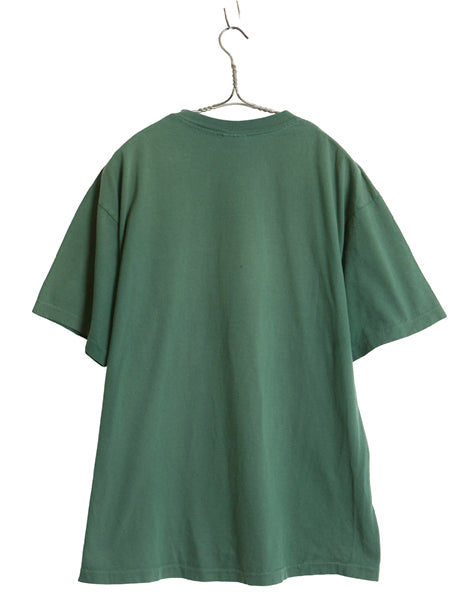 90s USA製 オールド ギャップ ポケット付き 無地 半袖 Tシャツ メンズ L シングルステッチ ヘビーウェイト コットン 耳付き ポケT グリーン