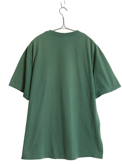 90s USA製 オールド ギャップ ポケット付き 無地 半袖 Tシャツ メンズ L シングルステッチ ヘビーウェイト コットン 耳付き ポケT グリーン