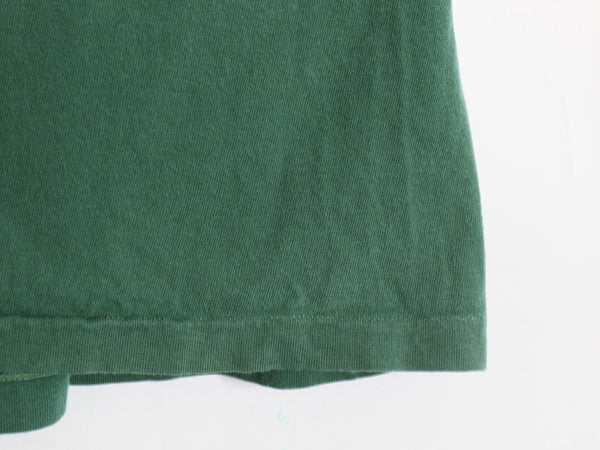 90s USA製 オールド ギャップ ポケット付き 無地 半袖 Tシャツ メンズ L シングルステッチ ヘビーウェイト コットン 耳付き ポケT グリーン
