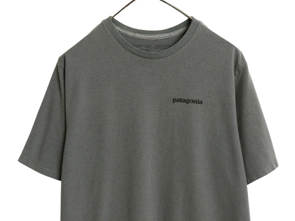 パタゴニア 両面 プリント 半袖 Tシャツ メンズ S 古着 アウトドア カットソー P6 バックプリント ボックスロゴ クルーネック シンプル 灰