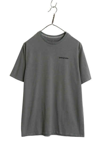 パタゴニア 両面 プリント 半袖 Tシャツ メンズ S 古着 アウトドア カットソー P6 バックプリント ボックスロゴ クルーネック シンプル 灰