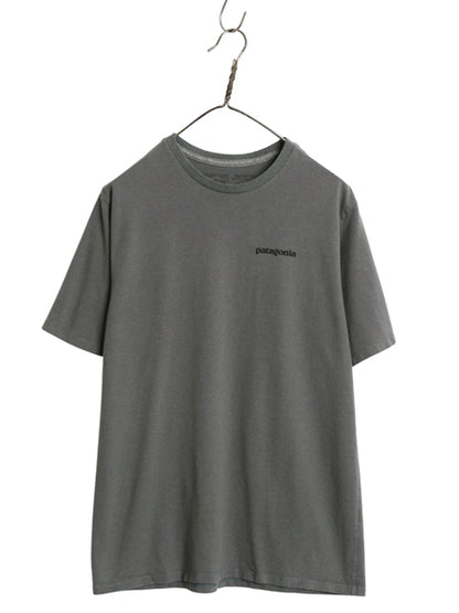 パタゴニア 両面 プリント 半袖 Tシャツ メンズ S 古着 アウトドア カットソー P6 バックプリント ボックスロゴ クルーネック シンプル 灰