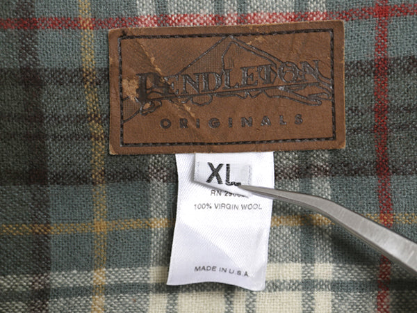 USA製 ペンドルトン フルジップ チェック ウール ジャケット レディース XL メンズ M 程/ ボックス スポジャケ 長袖 シャツ ブルゾン 薄手