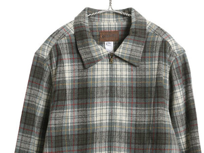 USA製 ペンドルトン フルジップ チェック ウール ジャケット レディース XL メンズ M 程/ ボックス スポジャケ 長袖 シャツ ブルゾン 薄手