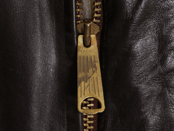 デッドストック 70s G-1 タイプ 本革 レザー フライト ジャケット メンズ M 程 ヴィンテージ A-2 革ジャン ボンバー ボア ライナー付き 茶