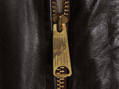 デッドストック 70s G-1 タイプ 本革 レザー フライト ジャケット メンズ M 程 ヴィンテージ A-2 革ジャン ボンバー ボア ライナー付き 茶