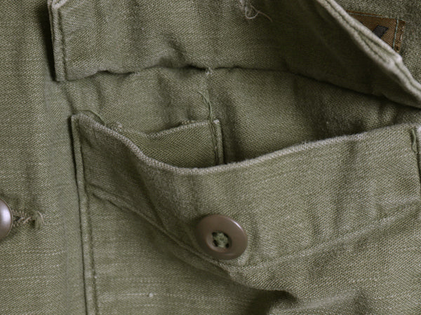 60s 米軍実物 US ARMY コットン サテン ユーティリティ シャツ S / ヴィンテージ 69年製 OG107 シャツ袖 2nd 軍物 ミリタリー ワッペン付き