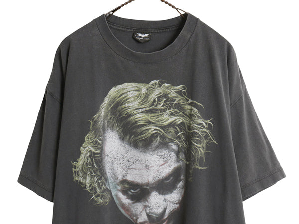 00s ★ ダークナイト ジョーカー イラスト プリント Tシャツ メンズ XL 程 / オールド オフィシャル バットマン ムービー 大きいサイズ 黒