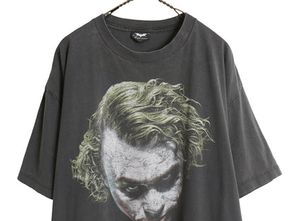 00s ★ ダークナイト ジョーカー イラスト プリント Tシャツ メンズ XL 程 / オールド オフィシャル バットマン ムービー 大きいサイズ 黒
