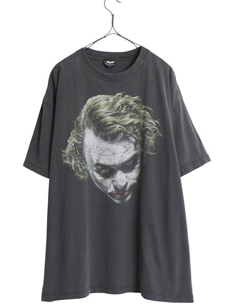 00s ★ ダークナイト ジョーカー イラスト プリント Tシャツ メンズ XL 程 / オールド オフィシャル バットマン ムービー 大きいサイズ 黒