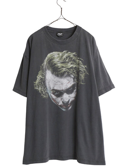 00s ★ ダークナイト ジョーカー イラスト プリント Tシャツ メンズ XL 程 / オールド オフィシャル バットマン ムービー 大きいサイズ 黒