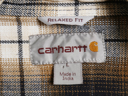 US企画 カーハート 長袖 ボタンダウン フランネル シャツ メンズ L オンブレ チェック RELAXED FIT ネルシャツ シャドー 廃盤 マルチカラー