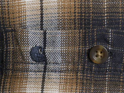 US企画 カーハート 長袖 ボタンダウン フランネル シャツ メンズ L オンブレ チェック RELAXED FIT ネルシャツ シャドー 廃盤 マルチカラー