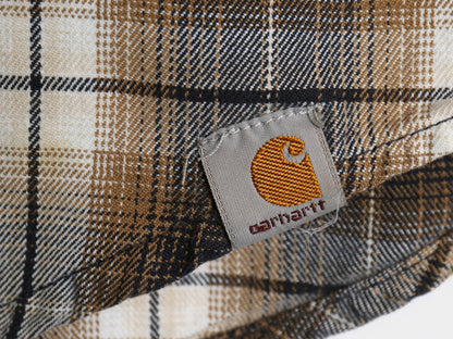 US企画 カーハート 長袖 ボタンダウン フランネル シャツ メンズ L オンブレ チェック RELAXED FIT ネルシャツ シャドー 廃盤 マルチカラー
