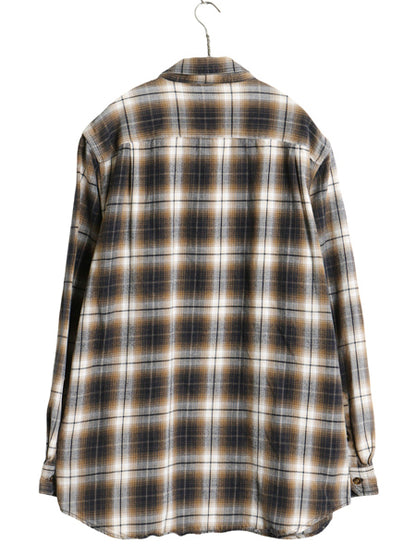 US企画 カーハート 長袖 ボタンダウン フランネル シャツ メンズ L オンブレ チェック RELAXED FIT ネルシャツ シャドー 廃盤 マルチカラー