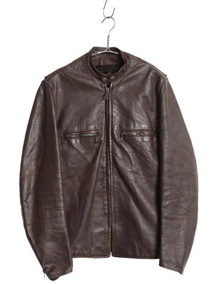 60s ★ Brooks 本革 レザー シングル ライダース ジャケット 40 メンズ M / 古着 ヴィンテージ BUCO J-100 タイプ 革ジャン カフェレーサー