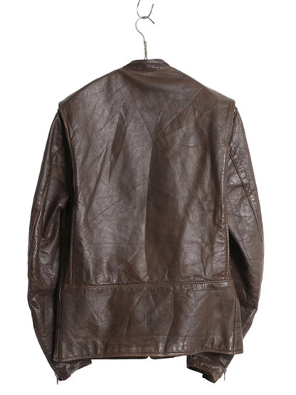 60s ★ Brooks 本革 レザー シングル ライダース ジャケット 40 メンズ M / 古着 ヴィンテージ BUCO J-100 タイプ 革ジャン カフェレーサー