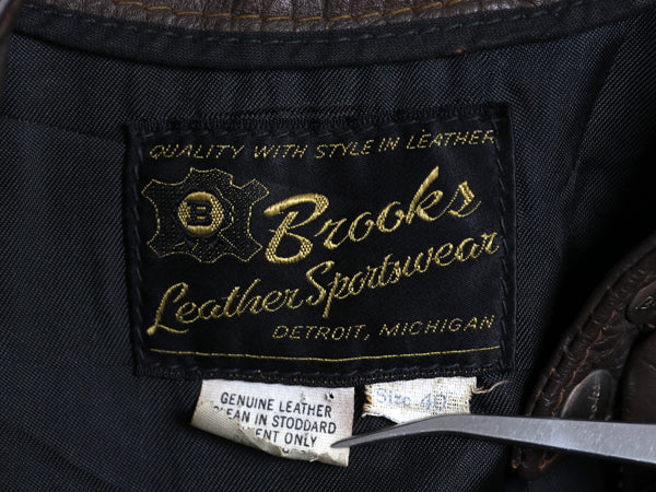 60s ★ Brooks 本革 レザー シングル ライダース ジャケット 40 メンズ M / 古着 ヴィンテージ BUCO J-100 タイプ 革ジャン カフェレーサー