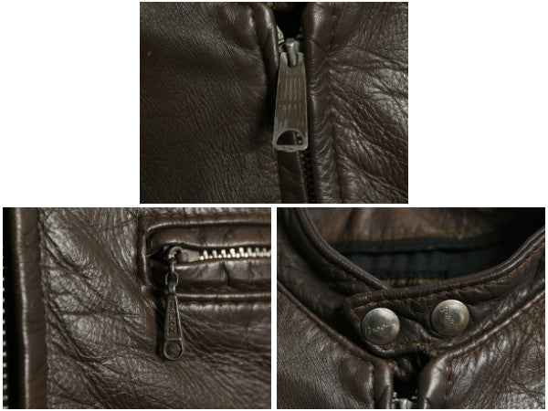 60s ★ Brooks 本革 レザー シングル ライダース ジャケット 40 メンズ M / 古着 ヴィンテージ BUCO J-100 タイプ 革ジャン カフェレーサー