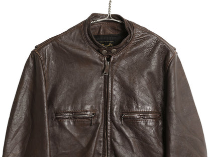 60s ★ Brooks 本革 レザー シングル ライダース ジャケット 40 メンズ M / 古着 ヴィンテージ BUCO J-100 タイプ 革ジャン カフェレーサー