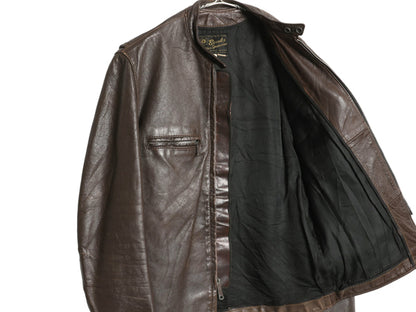 60s ★ Brooks 本革 レザー シングル ライダース ジャケット 40 メンズ M / 古着 ヴィンテージ BUCO J-100 タイプ 革ジャン カフェレーサー