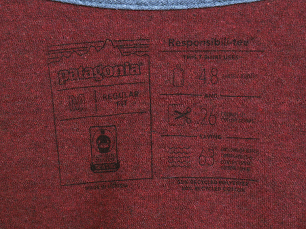 パタゴニア 両面 プリント 長袖 Tシャツ メンズ M 古着 アウトドア ロンT ロングスリーブ P6 バックプリント ボックスロゴ カットソー 薄手