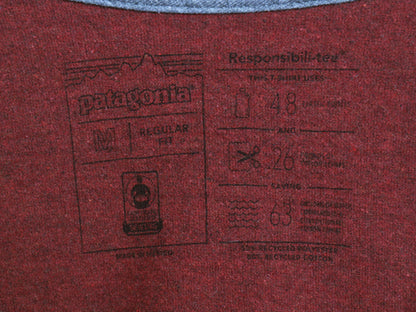パタゴニア 両面 プリント 長袖 Tシャツ メンズ M 古着 アウトドア ロンT ロングスリーブ P6 バックプリント ボックスロゴ カットソー 薄手