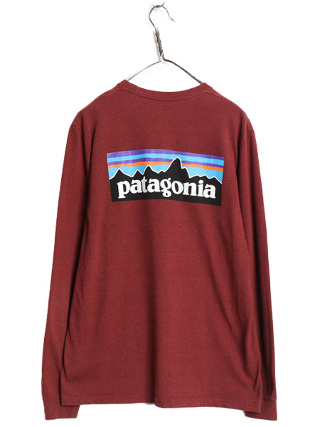 パタゴニア 両面 プリント 長袖 Tシャツ メンズ M 古着 アウトドア ロンT ロングスリーブ P6 バックプリント ボックスロゴ カットソー 薄手
