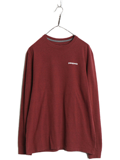 パタゴニア 両面 プリント 長袖 Tシャツ メンズ M 古着 アウトドア ロンT ロングスリーブ P6 バックプリント ボックスロゴ カットソー 薄手