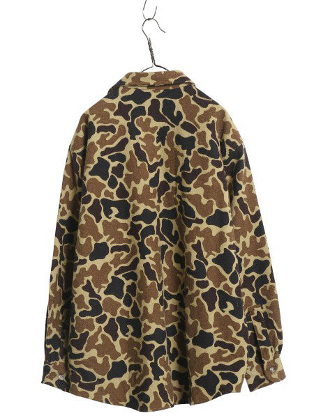 80s USA製 ウールリッチ ダックハンター カモ ウール CPO シャツ メンズ XL 古着 ヴィンテージ 迷彩 ハンティング 長袖シャツ 大きいサイズ