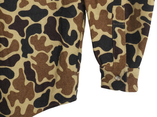 80s USA製 ウールリッチ ダックハンター カモ ウール CPO シャツ メンズ XL 古着 ヴィンテージ 迷彩 ハンティング 長袖シャツ 大きいサイズ