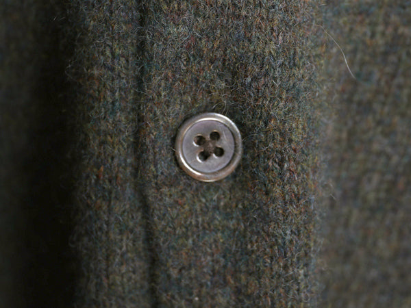 90s ポロ ラルフローレン ニット ポロシャツ メンズ XL オールド ラム ウール ハイゲージ セーター 大きいサイズ シンプル カーキ グリーン