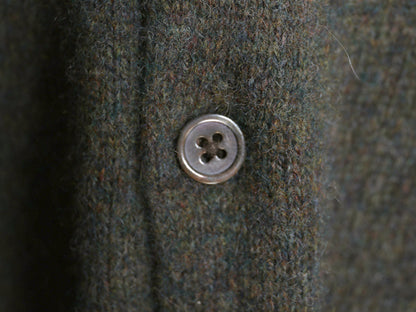 90s ポロ ラルフローレン ニット ポロシャツ メンズ XL オールド ラム ウール ハイゲージ セーター 大きいサイズ シンプル カーキ グリーン