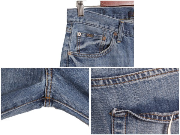 ポロ ラルフローレン デニム パンツ メンズ 30 30 / 古着 ヴィンテージ モデル ジーンズ ジーパン スリム ストレート ボトムス ヒゲ アタリ