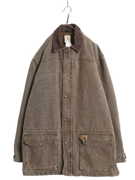 US企画 00s カーハート ダック ランチ コート メンズ L / オールド ジャケット カバーオール ワーク ブルゾン ブランケット ライナー 廃盤 