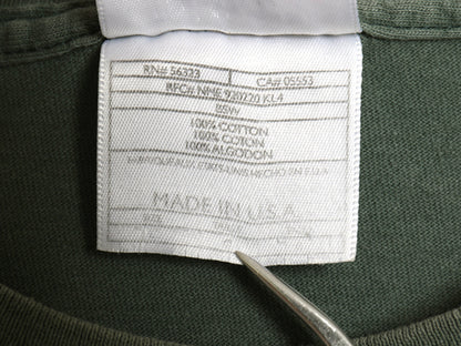 90s USA製 ナイキ スウッシュ パッチ付き 半袖 Tシャツ メンズ L / 旧タグ オールド ヘビーウェイト コットン ワンポイント カットソー 緑