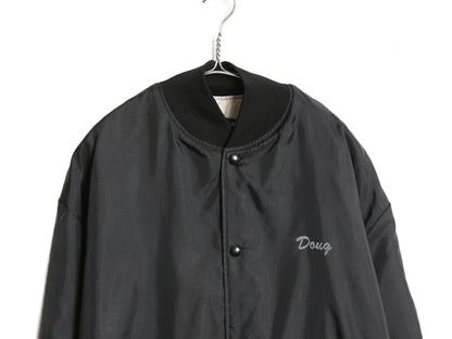 80s ★ HOLLOWAY ナイロン レーシング ジャケット メンズ XL / ヴィンテージ バック プリント 中綿 キルティング ジャンバー ブルゾン 黒