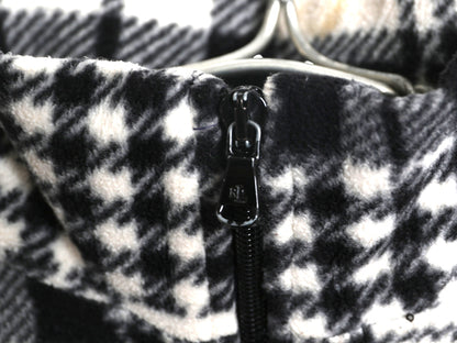 00s ローレン ラルフローレン フルジップ フリース ジャケット レディース S 古着 オールド ポロ パッチワーク チェック ジャンパー 黒 白