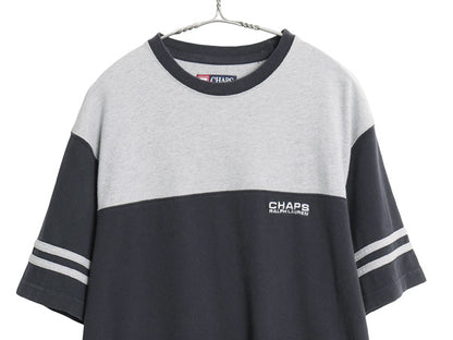 90s チャップス ラルフローレン 鹿の子 半袖 Tシャツ メンズ M 古着 オールド ポロ フットボール タイプ ヘビーウェイト コットン ツートン