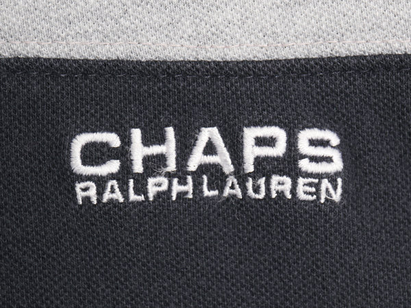 90s チャップス ラルフローレン 鹿の子 半袖 Tシャツ メンズ M 古着 オールド ポロ フットボール タイプ ヘビーウェイト コットン ツートン