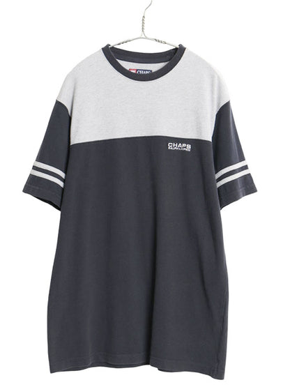 90s チャップス ラルフローレン 鹿の子 半袖 Tシャツ メンズ M 古着 オールド ポロ フットボール タイプ ヘビーウェイト コットン ツートン