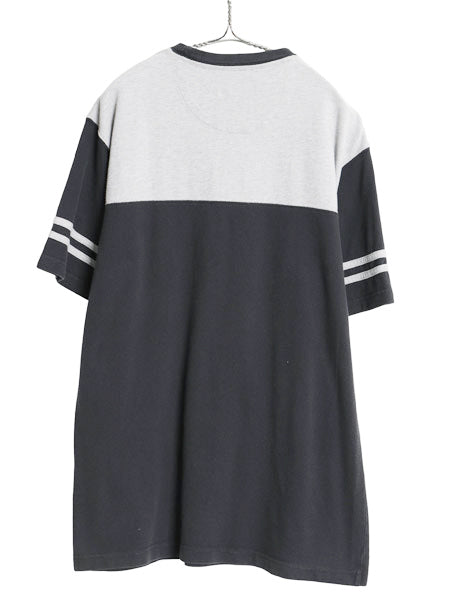 90s チャップス ラルフローレン 鹿の子 半袖 Tシャツ メンズ M 古着 オールド ポロ フットボール タイプ ヘビーウェイト コットン ツートン
